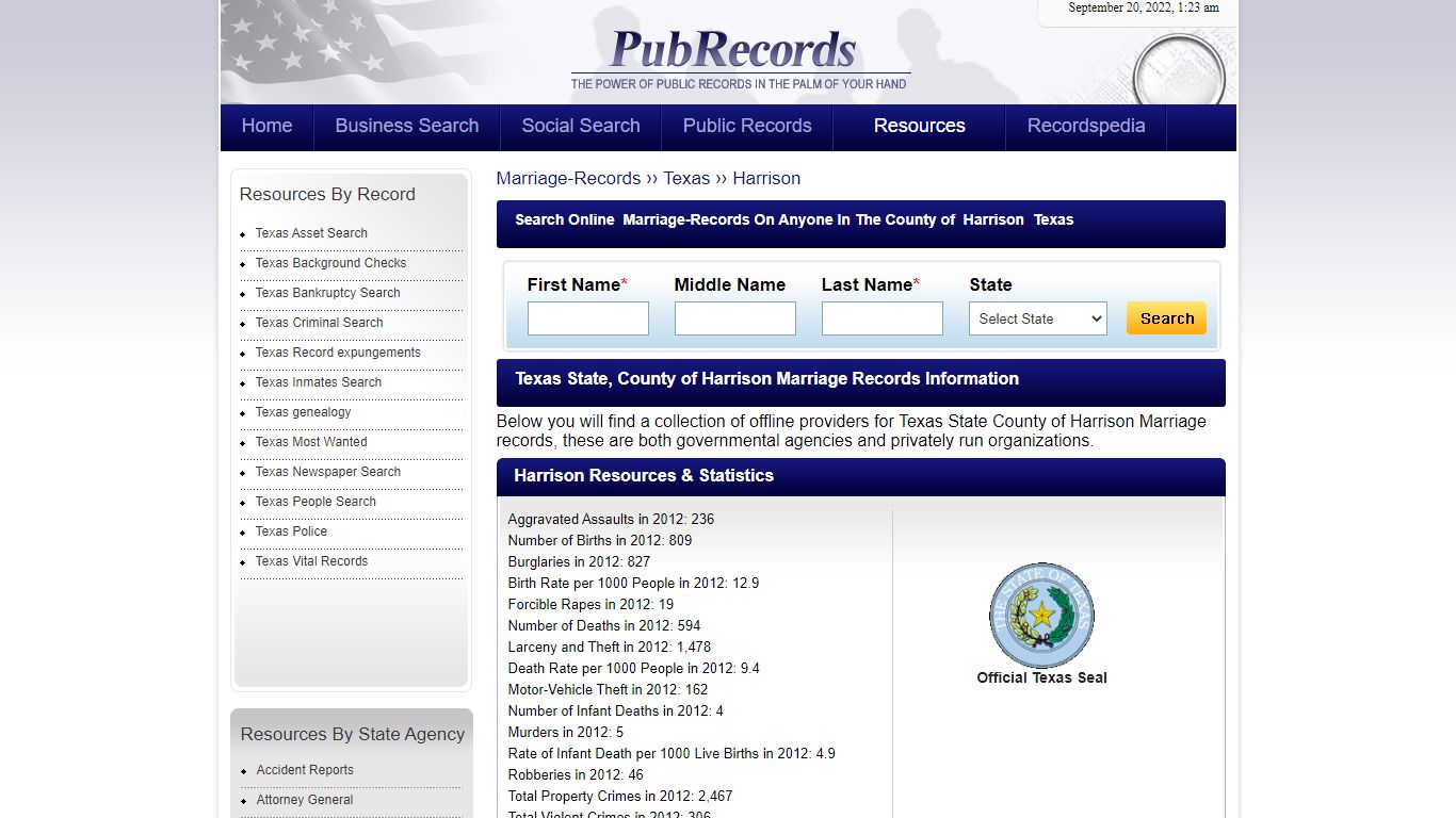 Harrison County, Texas Marriage Records